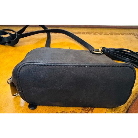 Hobo Womens Nash Black Soft Leather Crossbody Bag with Tassel - Picture 9 of 13